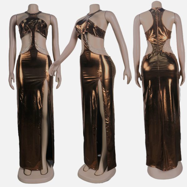 Women Sexy Hollow slit dress Dress - Image 3