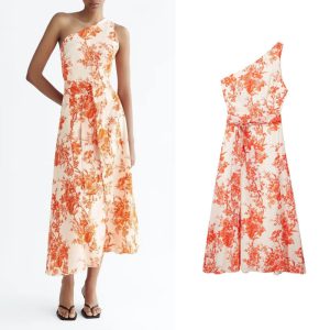 Printed Asymmetric Dress